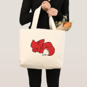 gebogen slaapvos grote tote bag (Voorkant (product))