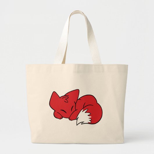 gebogen slaapvos grote tote bag (Voorkant)
