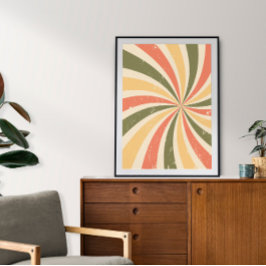 gebogen stralen poster