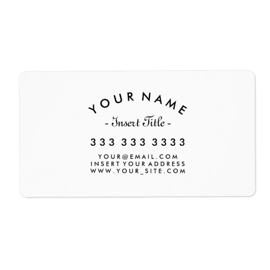 Gebogen tekst Professioneel Bedrijf Etiket (Voorkant)