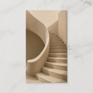Gebogen trap minimalistische beige visitekaart visitekaartje