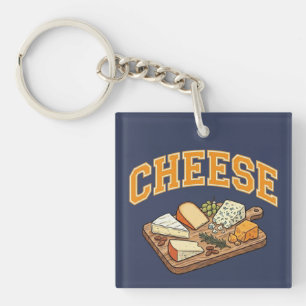 Gebogen Varsity Collegiale Stijl Culinaire Grafisc Sleutelhanger