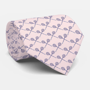 Gebogen vierkante inkepingen Blauw Lt Roze Stropdas