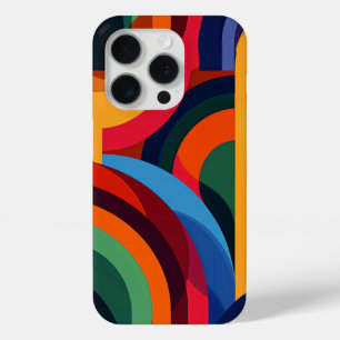 Gebogen vormen in levendige kleuren iPhone 15 pro case