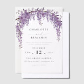 Gebogen Wisteria Branch Bloementuin Trouwen Vellum Uitnodigingen (Offset)