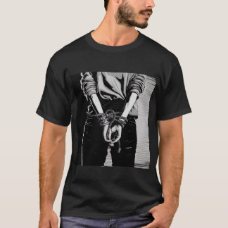 Gebonden handen shibari BW illustratie T-shirt