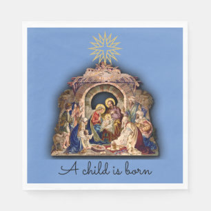 Geboorte Aanbidding van Baby Jesus Kerstservetten Servet