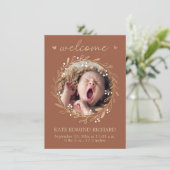 Geboorte aankondiging foto welkom Baby (Staand voorkant)