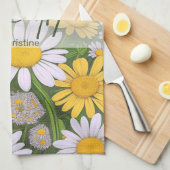 Geboorte Bloem April Daisies Keuken Handdoeken (Quarter Fold)