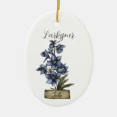 Geboorte Bloem JULI Verjaardag Larkspur Keramisch Ornament (Voorkant)
