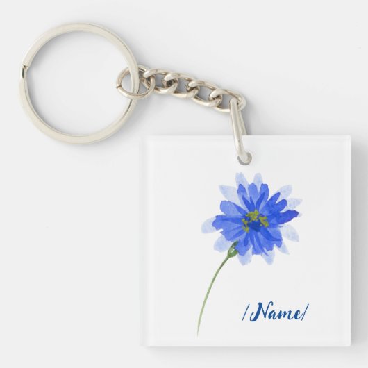 Geboorte Bloem Korenbloem Vakantie cadeau Sleutelhanger (voorkant)