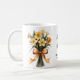 Geboorte bloem mars narcis koffiemok