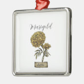 Geboorte Bloem OKTOBER Verjaardag goudsbloem Metalen Ornament (Links)