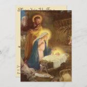 Geboorte, de Uitnodiging van het Kerstmisfeest (Voorkant / Achterkant)