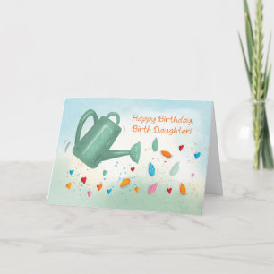 Geboorte Dochter Verjaardag Watering Kan Sprinklin Kaart