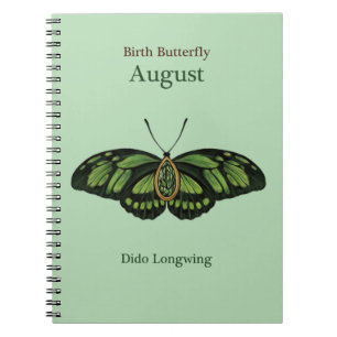 Geboorte Edelsteen Vlinder (augustus) - Dido Longw Notitieboek