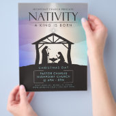 Geboorte Een Koning is Geboren Kerkdienst Religieu Flyer (Hand)
