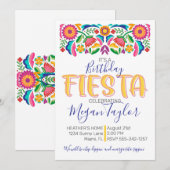Geboorte Fiesta Viering Mexicaanse Bloemen Kaart (Voorkant / Achterkant)