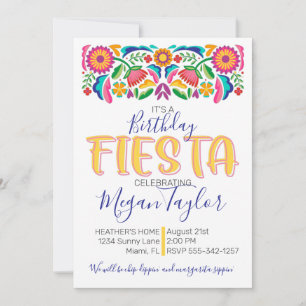 Geboorte Fiesta Viering Mexicaanse Bloemen Kaart
