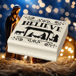 Geboorte Geloof Kerstmis inkt Rubberstempel