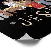 Geboorte Gelukkige Verjaardag Jezus Kerstmis Geboo Poster (Hoek)