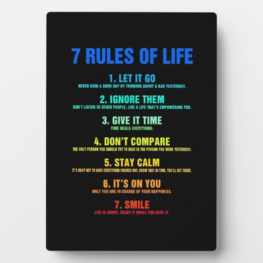 geboorte - gift 7 levensregels fotoplaat (voorkant)