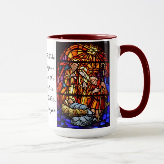 Geboorte Glas in lood Afbeelding kerstcadeau Mok (Rechts)