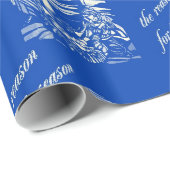 Geboorte Glas in lood - Blauw Cadeaupapier (Rol Hoek)