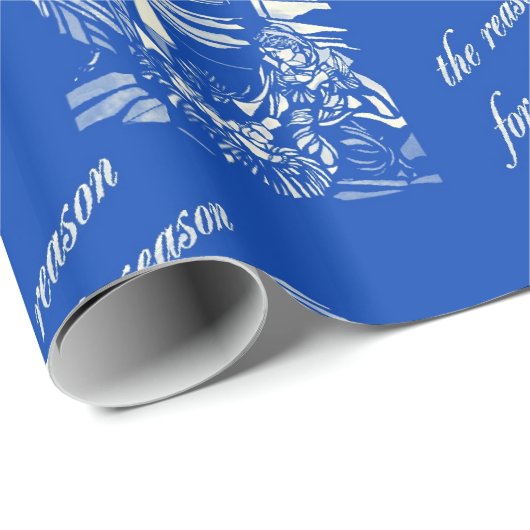 Geboorte Glas in lood - Blauw Cadeaupapier (Rol Hoek)