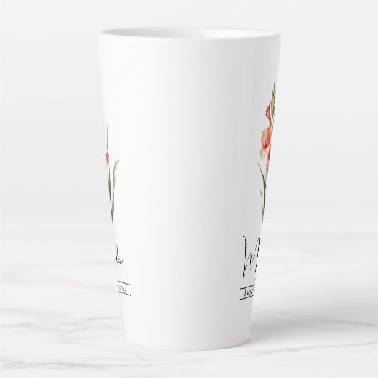 Geboorte Maand Bloem August Gladiolus Latte Mok (Voorkant)