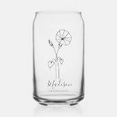 Geboorte Maand Bloem Augustus Ochtend Glorie Bruid Blikvorm Glas (Voorkant)