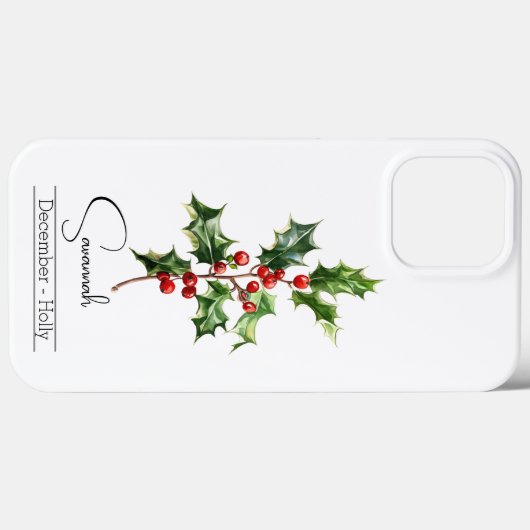 Geboorte Maand Bloem December Holly Case-Mate iPhone Case (Achterkant (horizontaal))