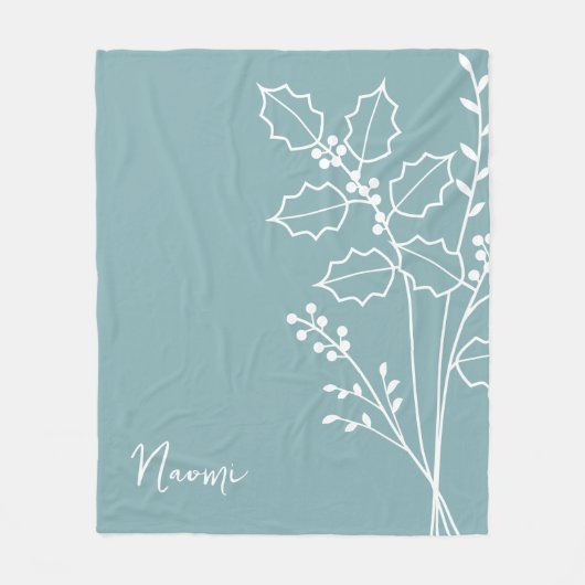 Geboorte Maand Bloem, December Kalligrafie Naam Fleece Deken (Voorkant)