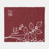 Geboorte Maand Bloem, December Kalligrafie Naam Fleece Deken (Voorkant (Horizontaal))