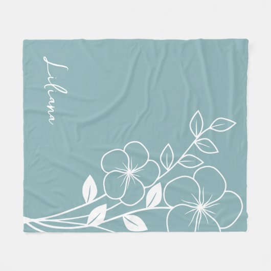 Geboorte Maand Bloem, Februari Blauw Script Naam Fleece Deken (Voorkant (Horizontaal))