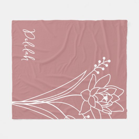 Geboorte Maand Bloem, Juli Kalligrafie Naam Fleece Deken (Voorkant (Horizontaal))