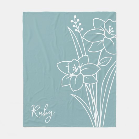 Geboorte Maand Bloem, Maart Kalligrafie Naam Fleece Deken (Voorkant)