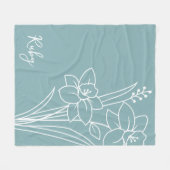 Geboorte Maand Bloem, Maart Kalligrafie Naam Fleece Deken (Voorkant (Horizontaal))