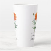 Geboorte Maand Bloem Oktober goudsbloem Latte Mok (Voorkant)