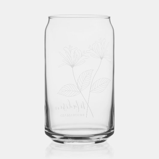 Geboorte Maand Bloemen Juni kamperfoelie Bruidsmei Blikvorm Glas (Achterkant)