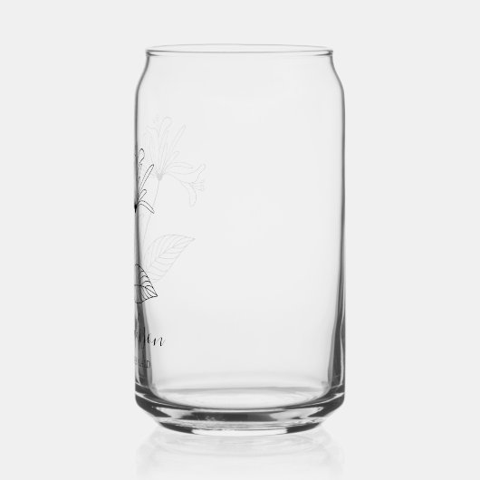 Geboorte Maand Bloemen Juni kamperfoelie Bruidsmei Blikvorm Glas (Links)