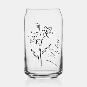 Geboorte Maand Bloemen Maart Daffodil Bruidsmeisje Blikvorm Glas