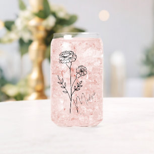 Geboorte Maand Bloemen Oktober Bruidsmeisje Blikvorm Glas