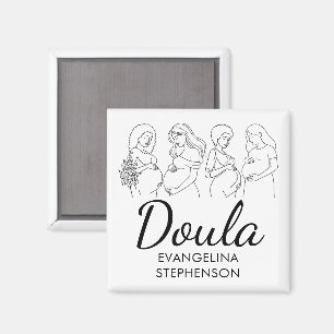 Geboorte Postpartum Lineart Verloskundige Doula Magneet