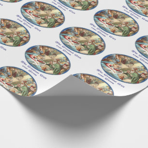 Geboorte Scène Christelijk Cadeaupapier