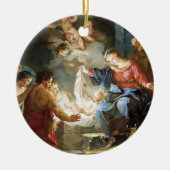 Geboorte Scène Katholieke Kerk Religieuze Kerstmis Keramisch Ornament (Voorkant)