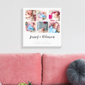 Geboorte Stat Foto Collage Wit Canvas Afdruk (Insitu (Woonkamer))