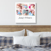 Geboorte Stat Foto Collage Wit Canvas Afdruk (Insitu (Slaapkamer))