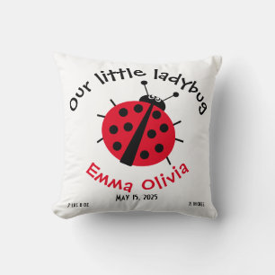 Geboorte Stat Ladybug Cartoon Girly Schattige Sier Kussen