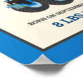 Geboorte Statistieken Baby met Blauwe Boerderij Tr Poster (Hoek)